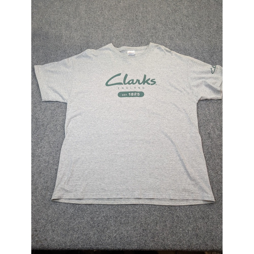Hanes Heavyweight‎ Shirt Mens XL Gray Clarks England 1825 Logo Graphic Tee